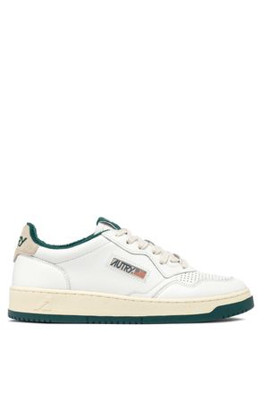 Autry Medalist Leather Sneakers with Green Sponge Details