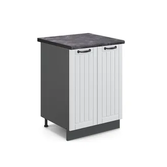 Vicco Mueble Bajo De Cocina Fame-line, Blanco Casa De Campo, 60 Cm, Et Antracita Vicco