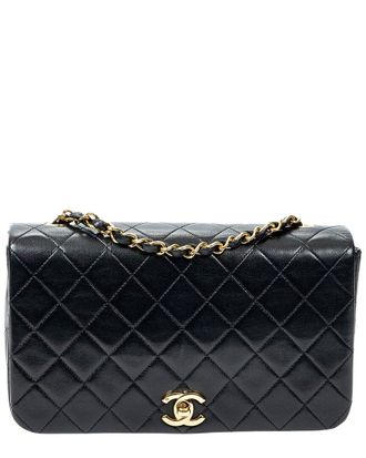 Chanel Black Quilted Lambskin Leather Cc Turn Lock Mademoiselle Full Flap (Authentic Pre-Loved)