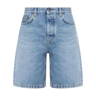 Off-white Denim Shorts, male, Blue, Size: W29 Denim Shorts With Logo