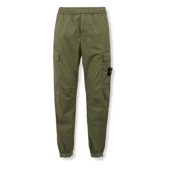Stone Island Slim-fit Trousers, male, Green, Size: W31 Stretch Cotton Parachute Cargo Trousers