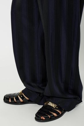 Moschino Rubber Sandals With Logo, Mens, Black