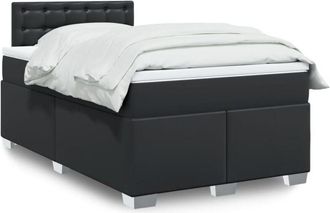vidaXL Vidaxl - Cama Box Spring Con Colch&oacute;n Cuero Sint&eacute;tico Negro 120x200 Cm