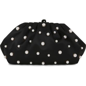 Badgley Mischka Margot Beaded Pouch Clutch in Black at Nordstrom, Size Medium
