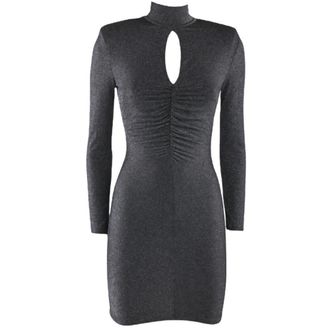 Simona Corsellini Vestido Corto Ruched Lurex - Dresses - Mujer - Gris - M