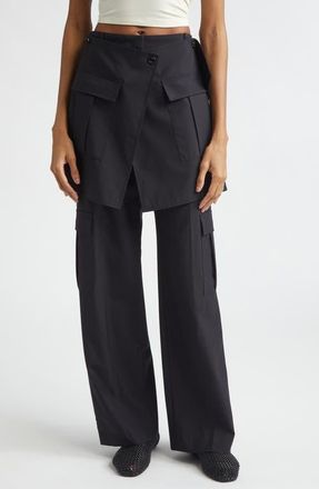 EENK Convertible Panel Wool Blend Cargo Pants in Black at Nordstrom, Size Large