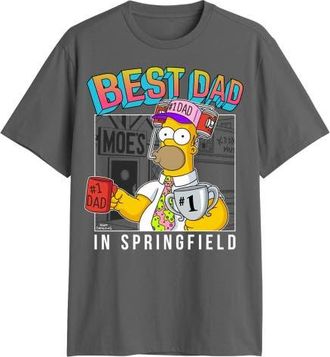 The Simpsons Mens The Simpsons Greatest Dad In Springfield T Shirt in Charcoal at Nordstrom, Size Xxx-Large