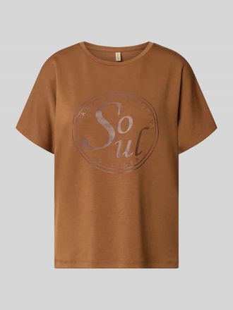 Soyaconcept T-Shirt mit Statement-Print Modell BANU in Hellbraun, Gr&ouml;&szlig;e XXL