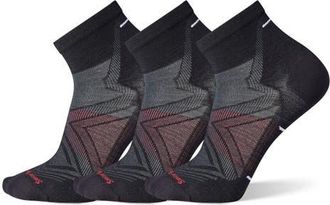 Smartwool 3-Pack Run Zero Cushion Ankle Socks in Run Black at Nordstrom, Size X-Large
