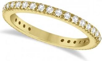 Allurez Pave Diamond Eternity Ring Anniversary Band 14K Yellow Gold (0.50ct)