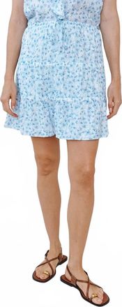 Bella Dahl Tiered Mini Skirt In Blue Ditsy Floral Print