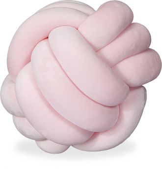 Relaxdays Relaxdays Coj&iacute;n Nudo Con Dise&ntilde;o N&oacute;rdico Para El Sof&aacute;, Poli&eacute;ster Y Gomaespuma, Rosa, Di&aacute;metro 25 Cm