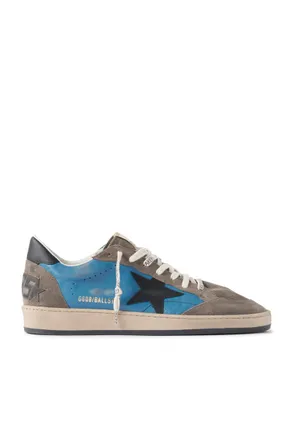 Golden Goose Ball Star Suede-Trimmed Distressed Leather Sneakers