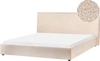 Beliani Cama de agua Boucl&eacute; 180 x 200 cm Beige