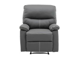 VENTE-UNIQUE.COM Sill&oacute;n relax piel sint&eacute;tica gris
