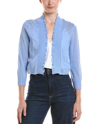Nic+Zoe Nic & Zoe Ruffle Featherknit Cardigan