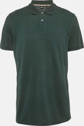 HUGO BOSS Boss By Hugo Boss Dark Green Cotton Pique Pallas Polo T-Shirt