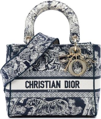Dior Pre-owned Dior Medium Embroidered Canvas Toile de Jouy Lady D Lite Unisex 55ZP8TZWGCHQY9JU