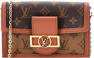 Louis Vuitton Dauphine Chain Wallet Reverse Monogram Canvas clutch bag - Marrone