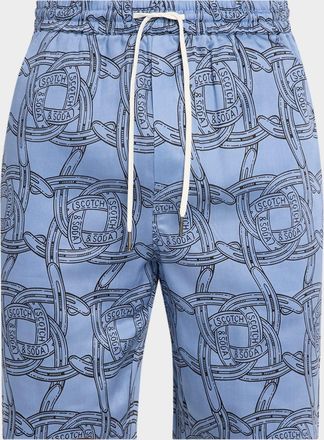 Scotch & Soda Men & apos;s Logo Horseshoe-Printed Drawstring Shorts