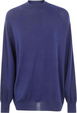 Aspesi Round-neck Knitwear, female, Blue, Size: 2XS Stylish Outerwear Collection