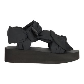 Red Valentino Flat Sandals, female, Black, Size: 10 US Bow detail sandals