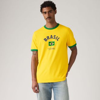 Levi's Brazil Ringer Tee - Mens - 2XL - Yellow / X Brasil