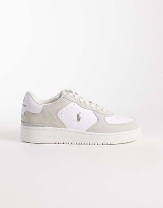 Polo Ralph Lauren Masters Court - Sneakers in pelle grigie e bianche-Bianco