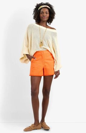 Trina Turk Valera Fringe Short in Orange Oasis at Nordstrom, Size 12