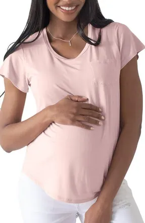 Kindred Bravely Everyday Maternity & Nursing T-shirt in Dusty Pink at Nordstrom, Size X-Small
