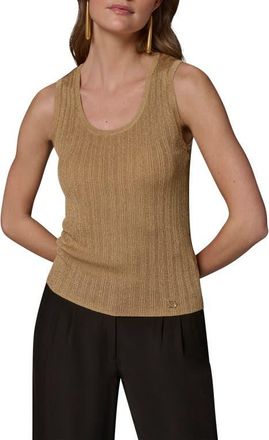 DKNY Metallic Scoop Neck Shell in Gold at Nordstrom, Size X-Large