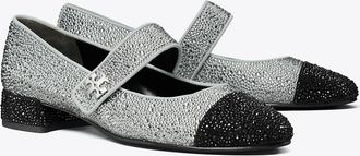 Tory Burch Womens Cap-Toe Crystal Mary Jane, size 8.5