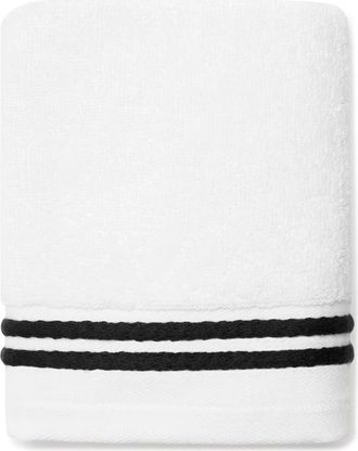 SFERRA Aura Nuova Combed Cotton Washcloth in White/Black at Nordstrom
