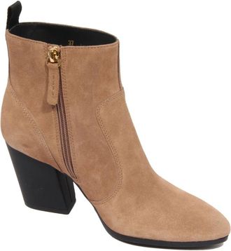Hogan Su&egrave;de Enkellaarsjes met Ritssluiting - Dames - Cowboylaarzen - Beige - 37 EU - Su&egrave;de - Schoenen