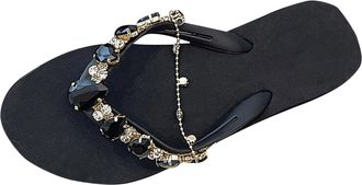 Generic Sparkly Sandals for Women,Womens Ladies Sandals Glitter Sliders Summer Thong Sandal Flat Sandal for Women Sparkly Shoes Flip-Flop,Beach Pool Shoes Non