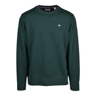 GANT Sweatshirt met ronde hals - Heren - Sweatshirts & Hoodies - Groen - Maat: M Katoen