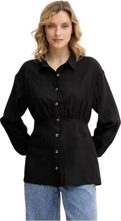 Never Fully Dressed Zoe Shirt - Dames - Overhemden - Zwart - M - Polyester - Overhemden