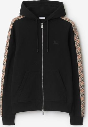 Burberry Check Trim Cotton Zip Hoodie