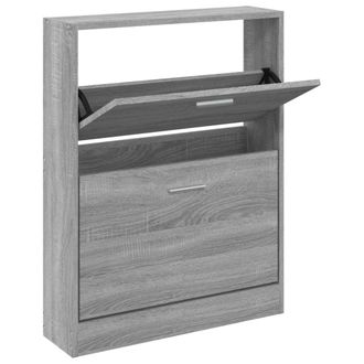 vidaXL Zapatero Madera Contrachapada Gris Sonoma 59x17x81 Cm Vidaxl