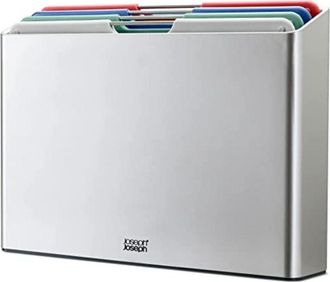 Joseph Joseph Joseph&joseph - Joseph Joseph Set di 4 taglieri a portafoglio, custodia sottile per riporre oggetti in modo organizzato, grande - Silver/Coast