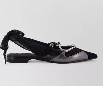 Pinko leather slingback ballerina shoes