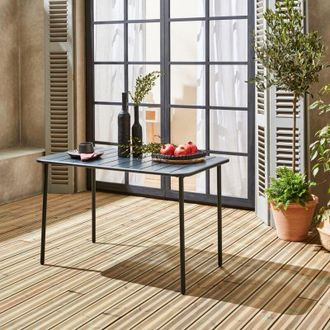Sweeek Tavolo da giardino in acciaio, 4 posti, 120cm