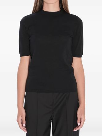 Max Mara T-shirt in lana a coste - Nero