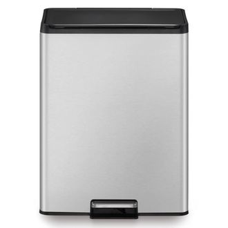 EKO Cubo De Basura De Pedal Essential 2x20 L Plateado Mate Eko