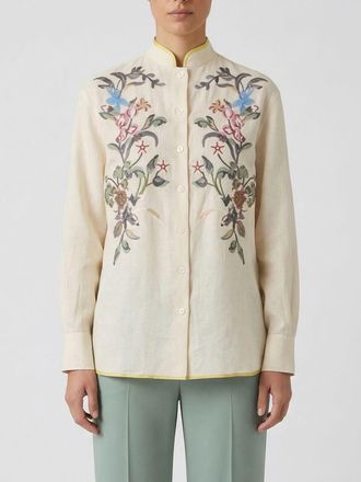 Valentino Camicia Valentino in lino con stampa floreale