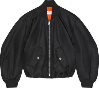 Givenchy Jassen, Dames, Zwart, S, Polyester, Cropped Cocoon Bomber
