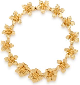 Kenneth Jay Lane Dogwood Flower 22kt Gold-plated Necklace - One Size