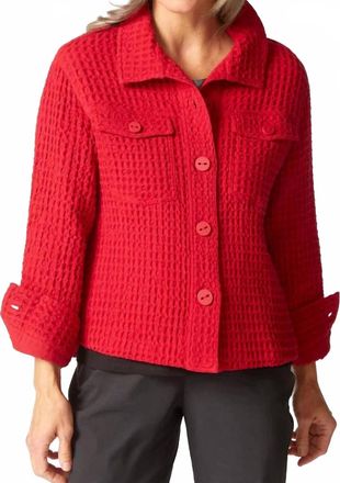 Habitat Waffle Knit Blouse In Red