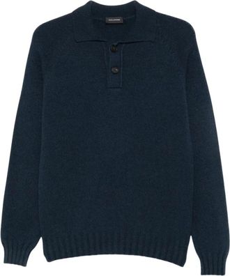 Tagliatore Tops, Heren, Blauw, XL, Kasjmier, Gebreide trui met ronde hals