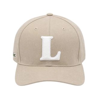 Lacoste 3D Geborduurde Baseball Cap - Heren - Petten - Beige - M - Katoen - Accessoires